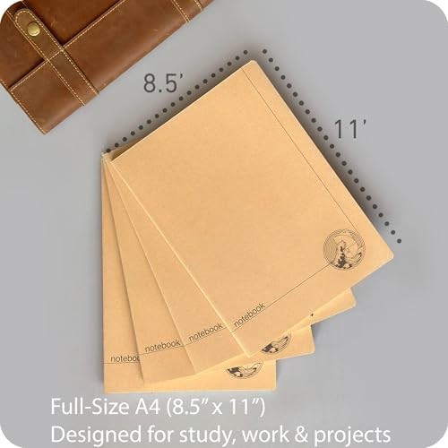A4 Lined Notebook Set – 4 Pack Rulled Paper Journals – 100 Pages – 100gsm – Lay