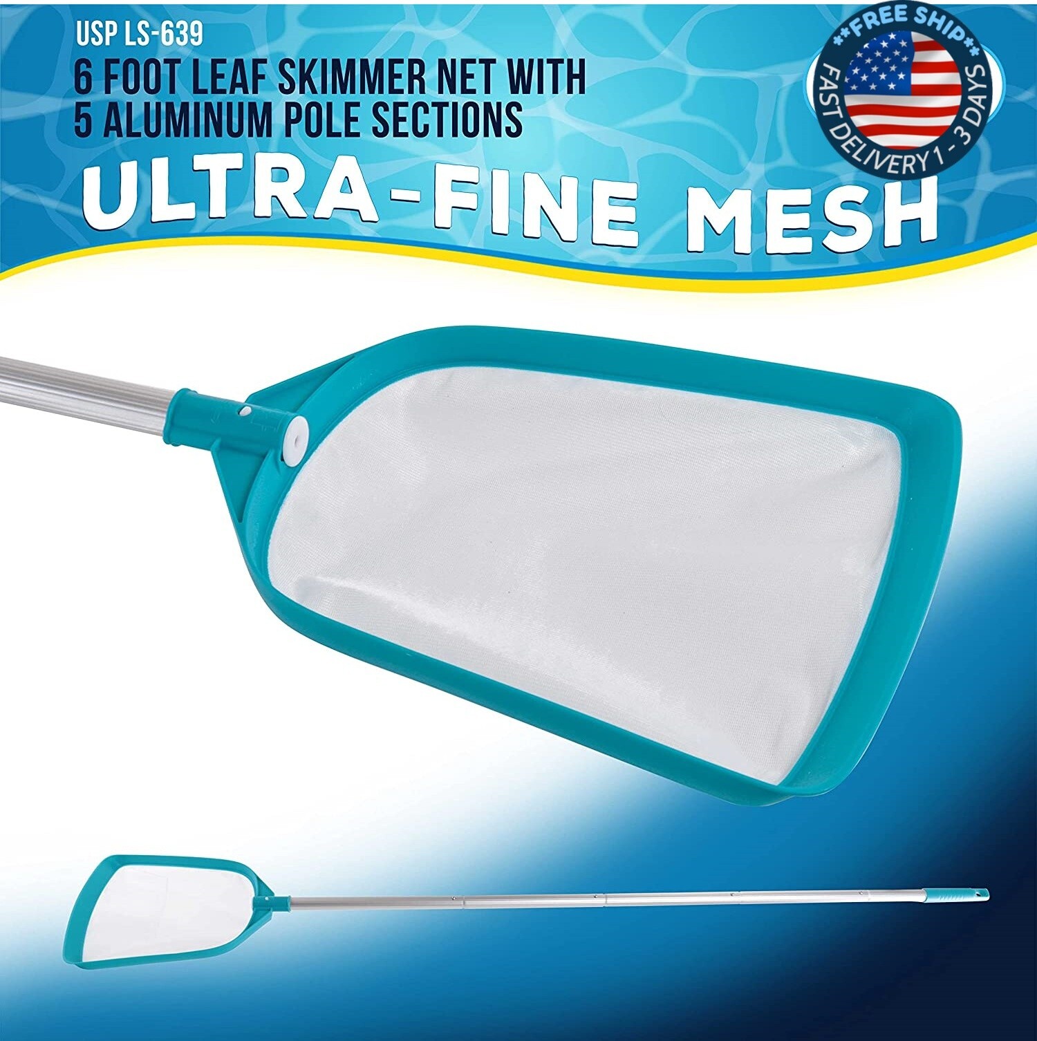 Escoba Con Red Malla Para Sacar Remover Limpiar Piscina Basura Hojas Estanques