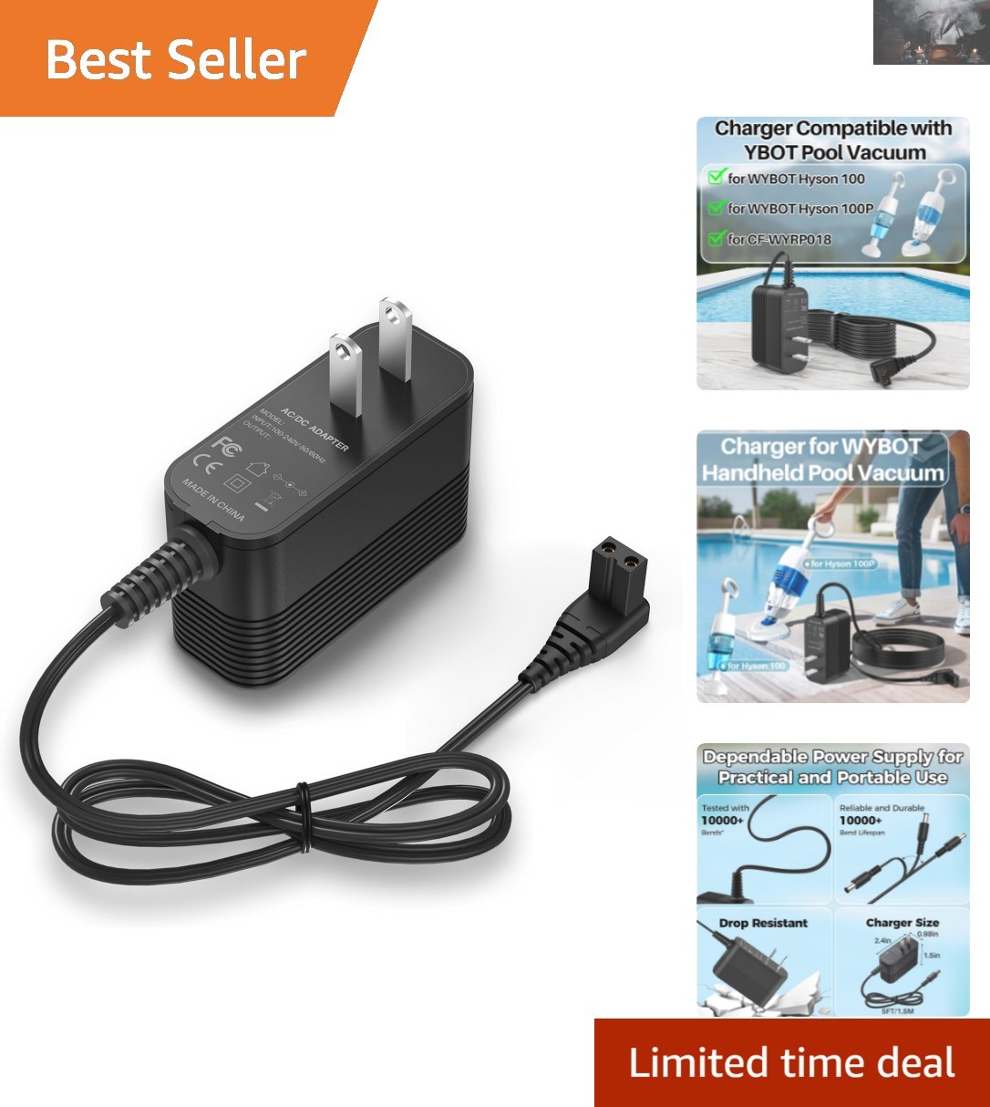 Smart Pool Vacuum Charger 12.6V for WYBOT Hyson Models – Overvoltage Protection