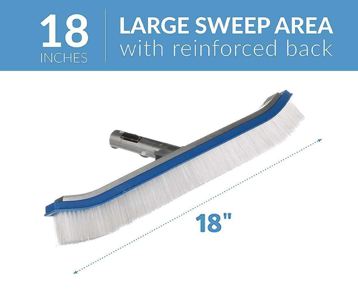 18&Prime; Aluminum Inground Swimming Pool Brush with Nylon Bristles