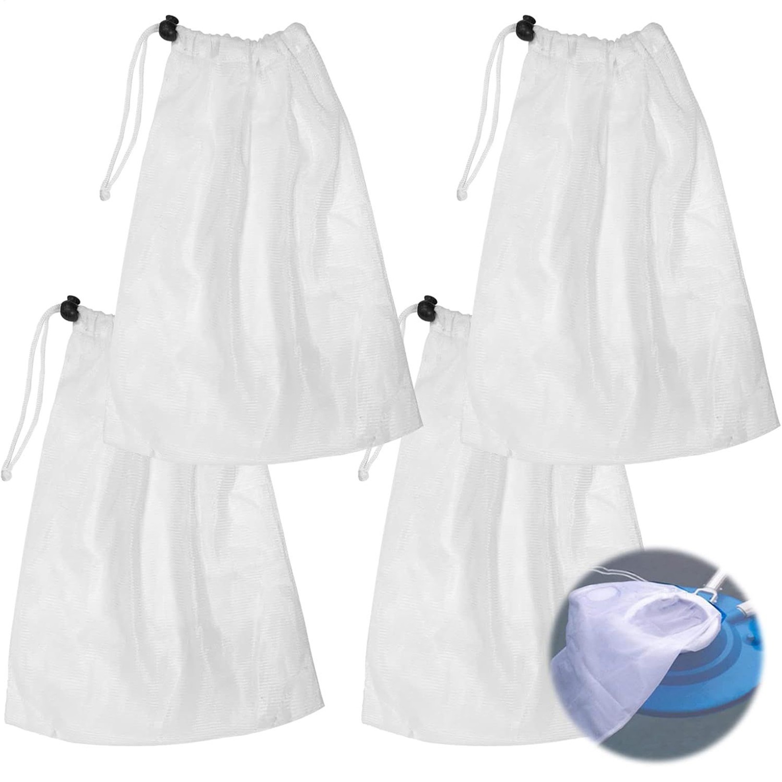 10* Pool Vacuum Filter Bags Pool Leaf Vacuum Cleaner Fine Mesh Nylon Pouch