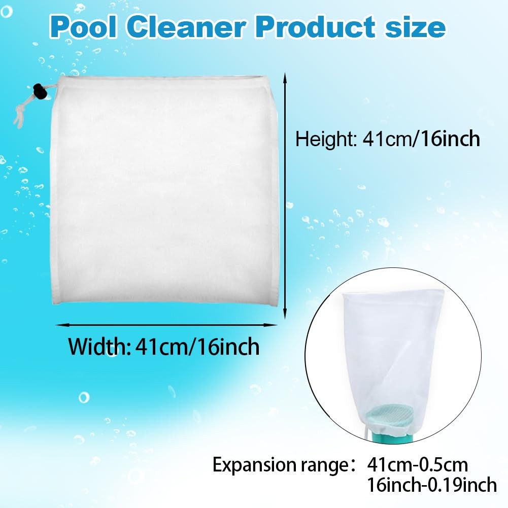 Fine Mesh Filter Bags for Leaf Vacuum Pool Cleaners,Universal Fit for Pools A…
