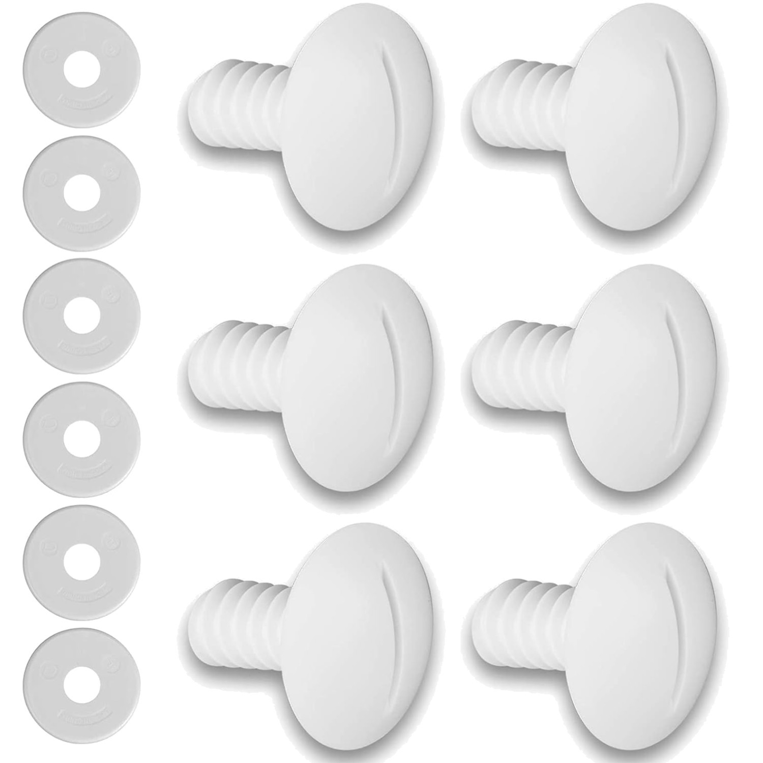 Plastic Wheel Screws Pack of 6 Replacement Parts Washers