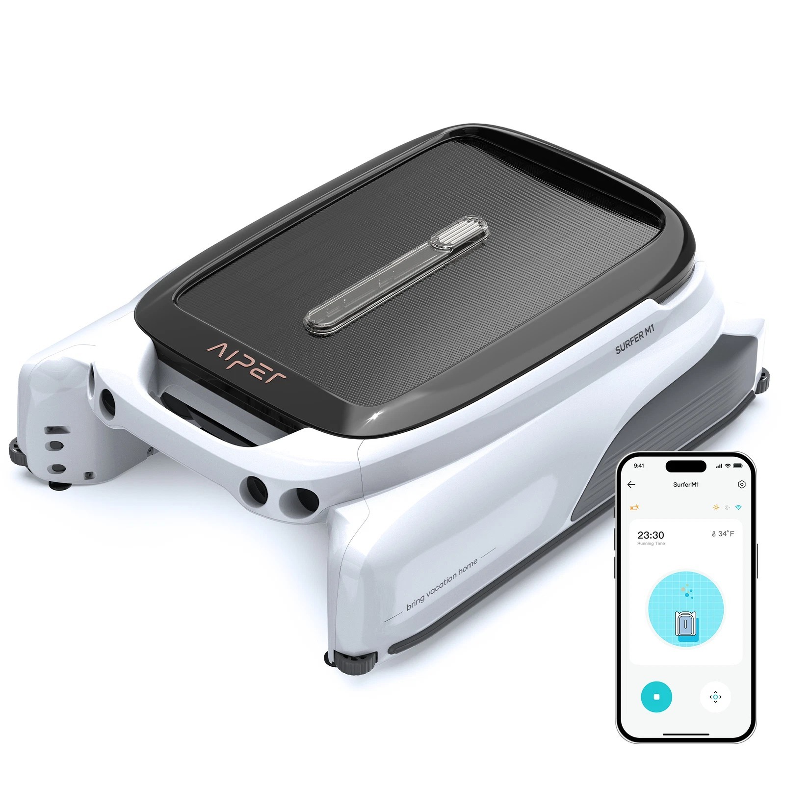 Aiper Surfer M1 Solar Powered Smart In/Above Ground Robot Pool Skimmer Cleaner