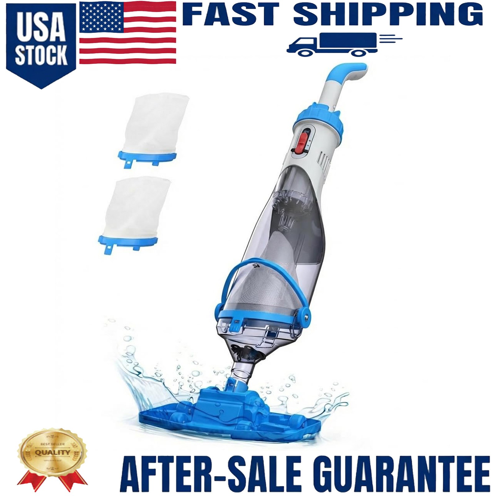 Cordless Handheld Pool Vacuum with Telescopic Pole Portable Pool Cleaner