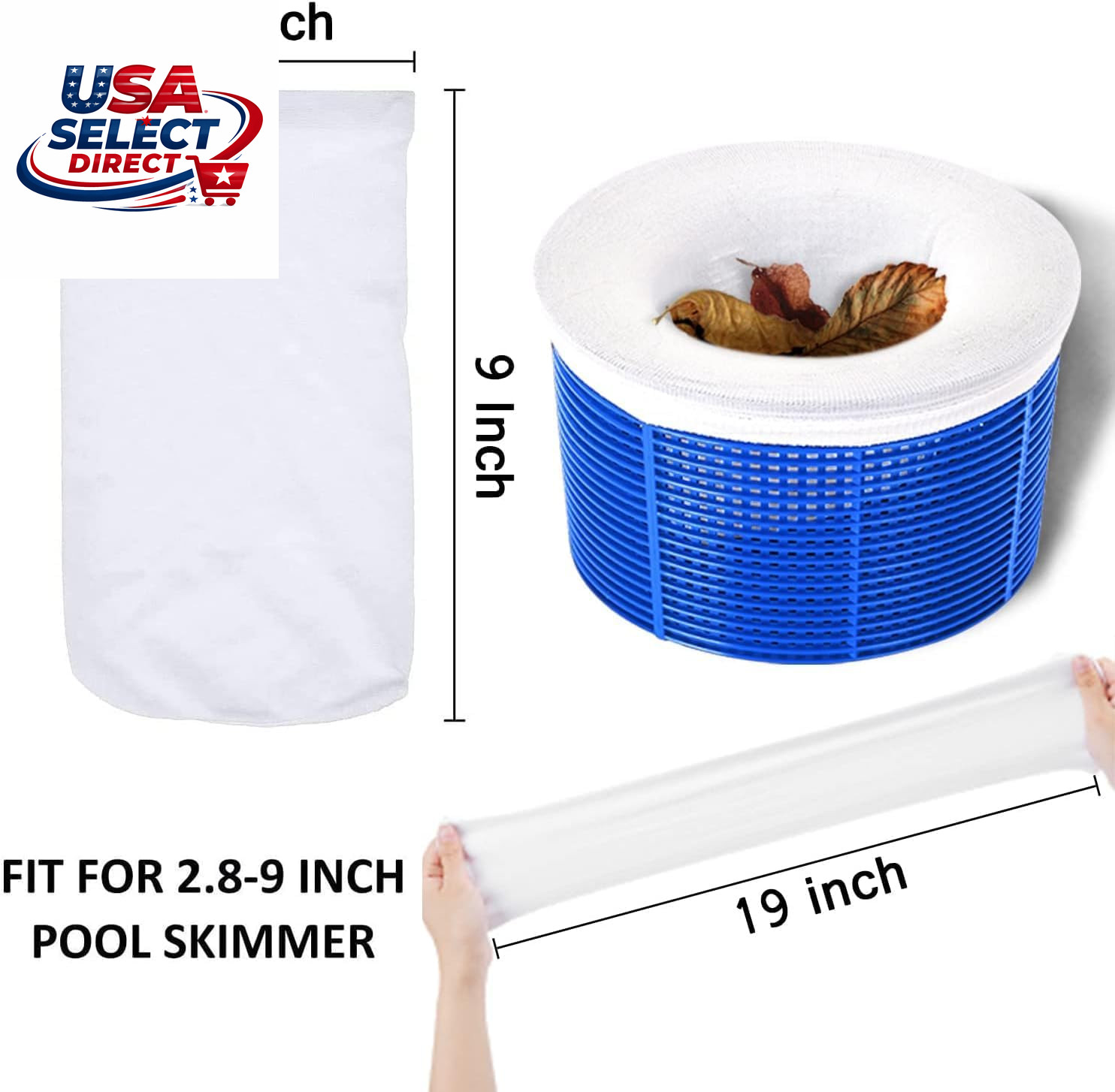100 Pack Pool Skimmer Socks for Filters and Hot Tub Accessories