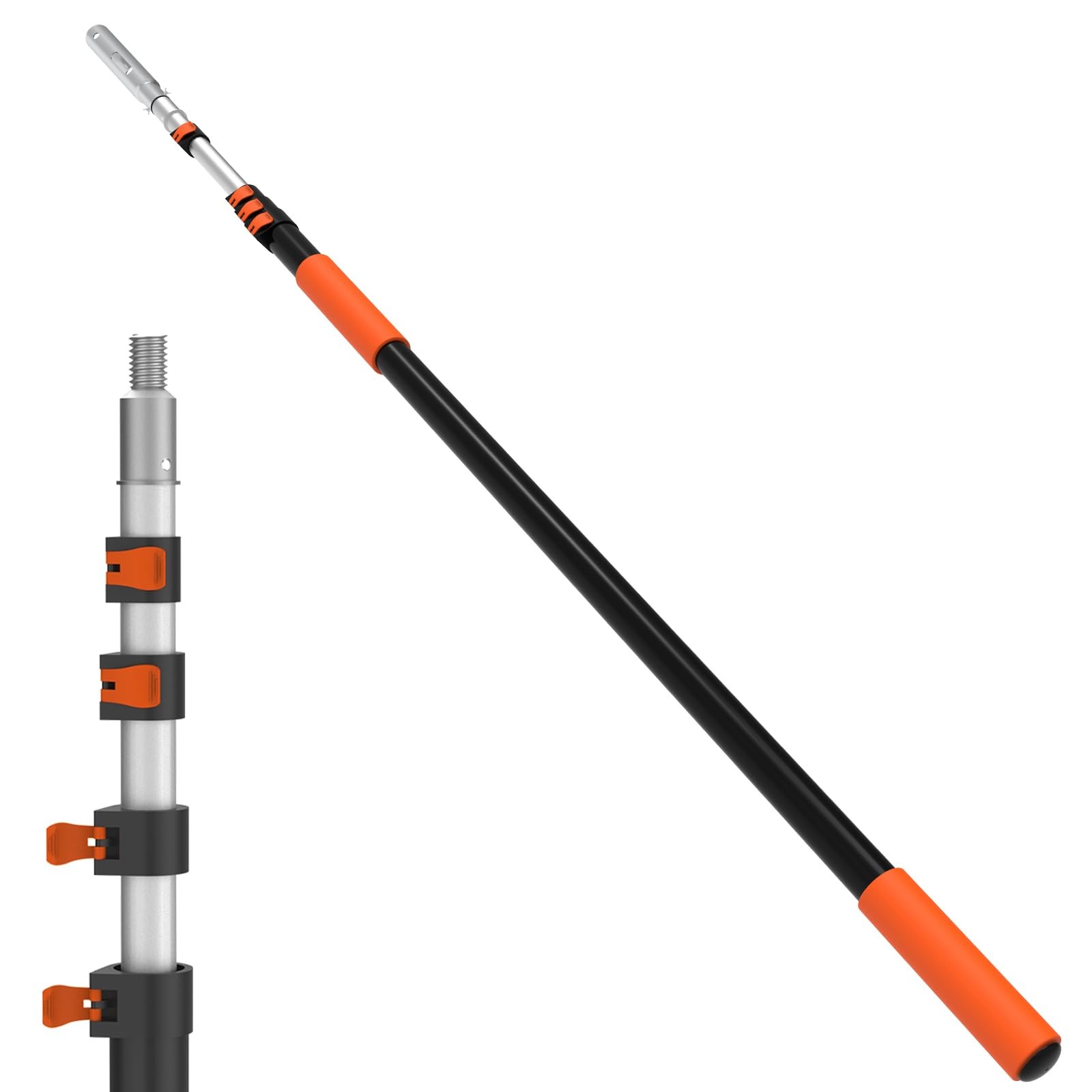 16ft Telescopic Pool Pole, Heavy Duty Adjustable Cleaning Tool for Skimmers &
