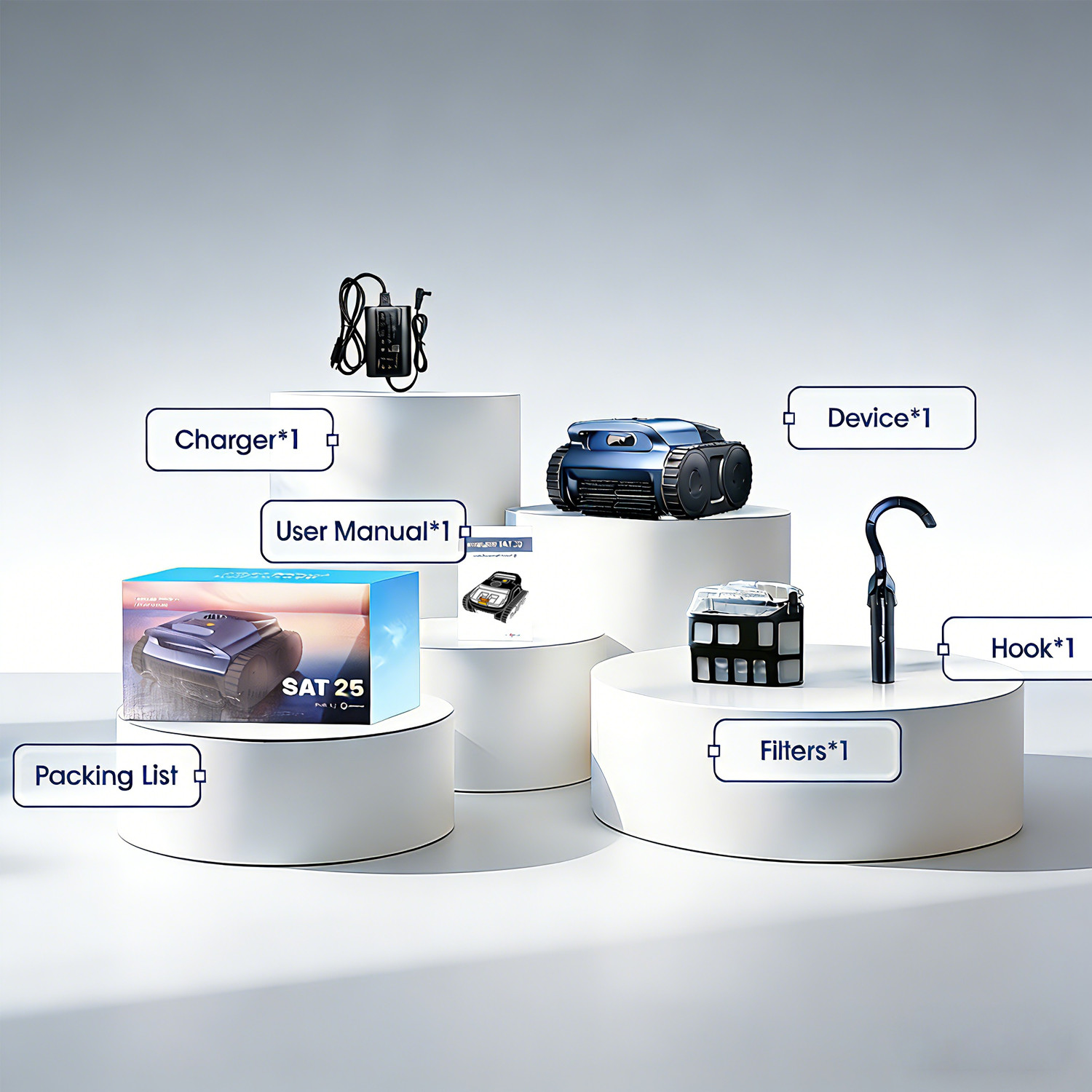 Pool Cleaner,Smart Navigation,120W Brushless Motors, Automatic Pool Vacuum Robot