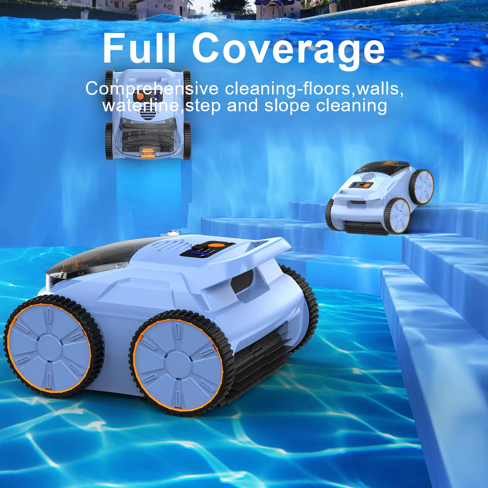 Pool Vacuum up to 180 Mins Run Time, Robotic Pool Cleaner above Ground for Ingro