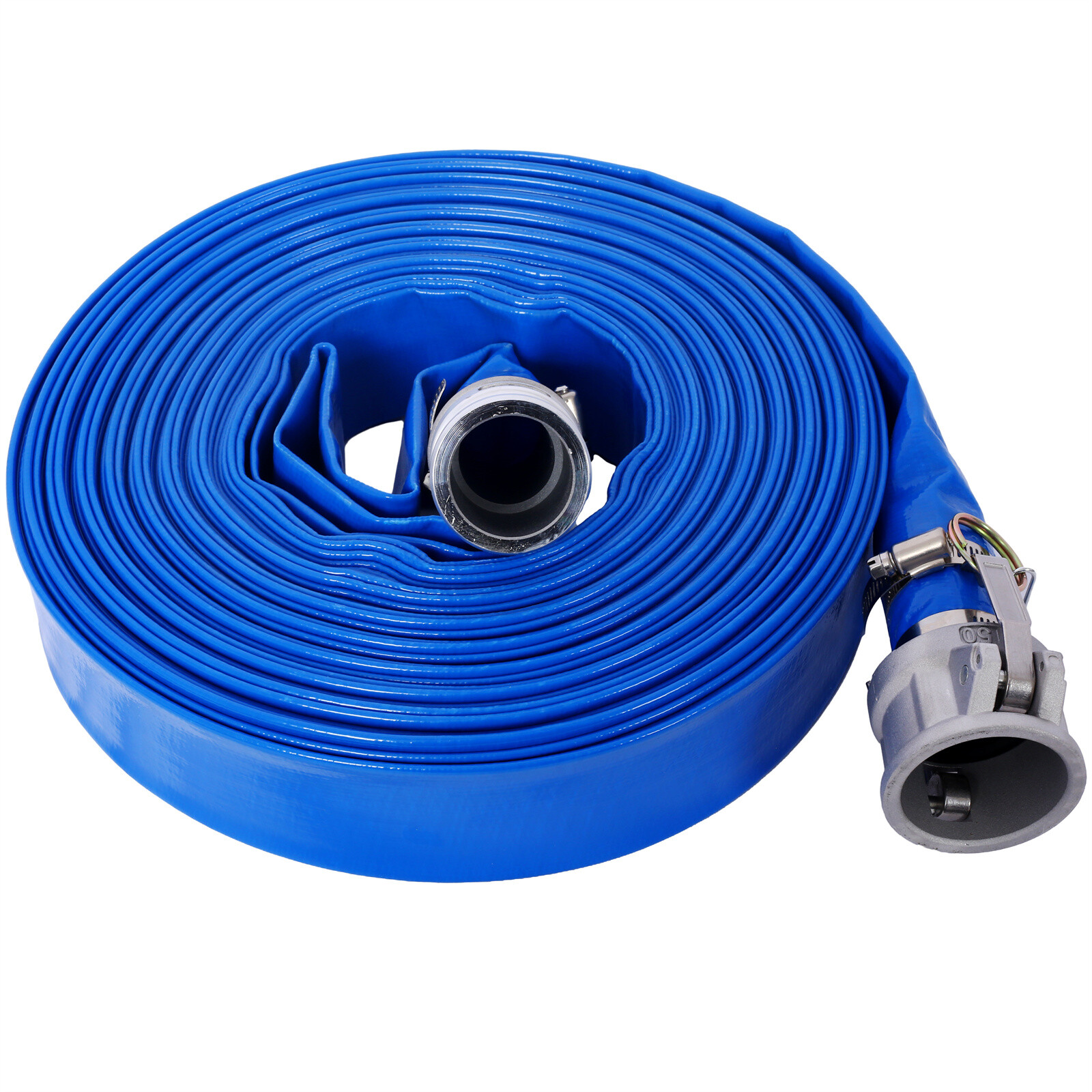 Discharge Hose 1.5&Prime;x 100FT PVC Lay Flat Hose Backwash Drain Hose with Camlock