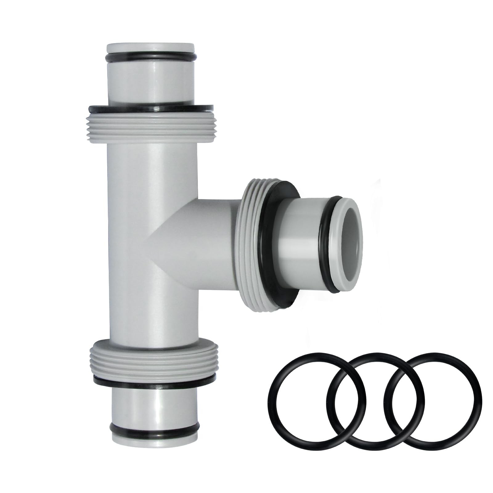 Pool Hose Connector, 1.5&Prime; to T Joint 1.5 inches, Grey 3T