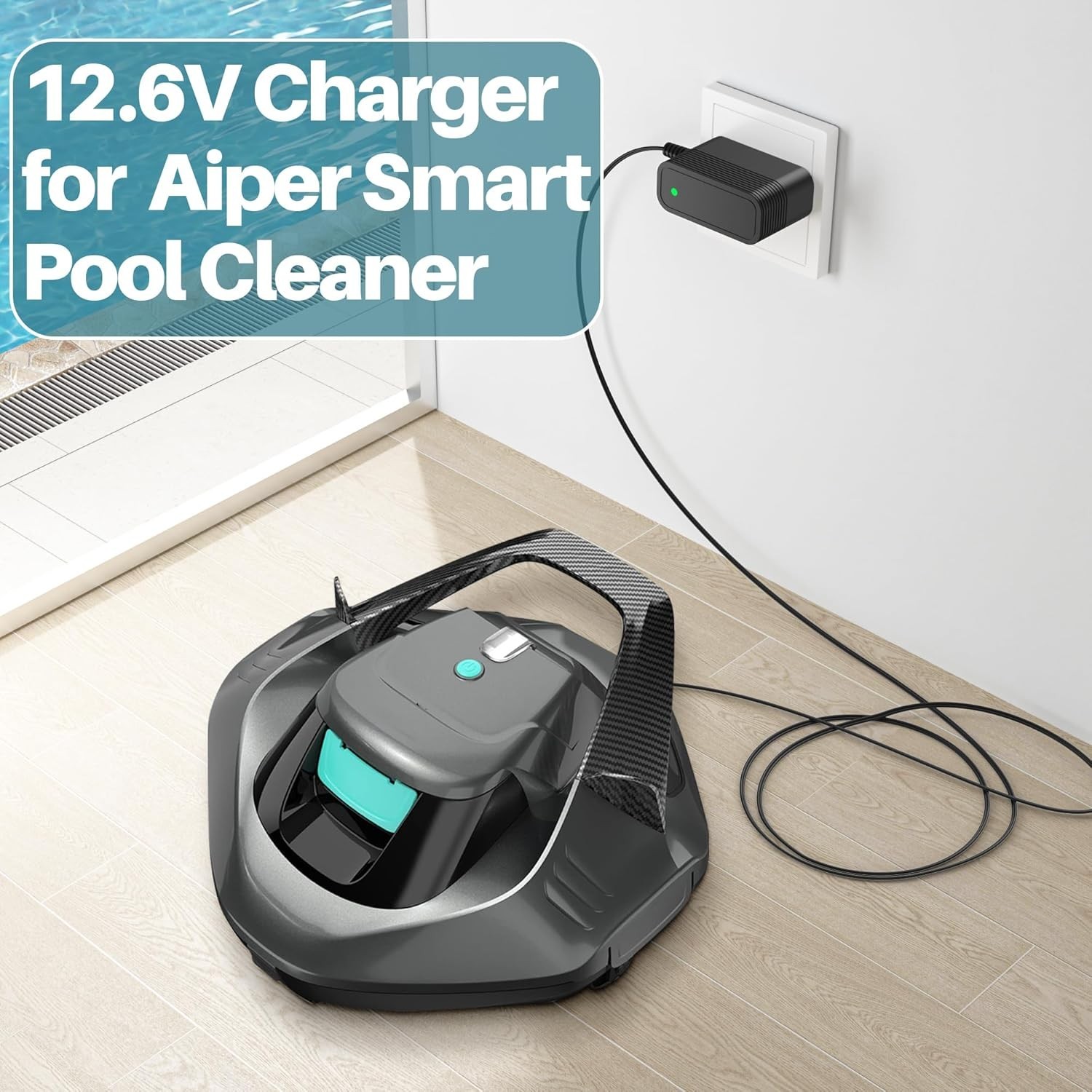 AC to DC Charger for Aiper Seagull Pool Vacuum 12.6V 1A Short Circuit Protection