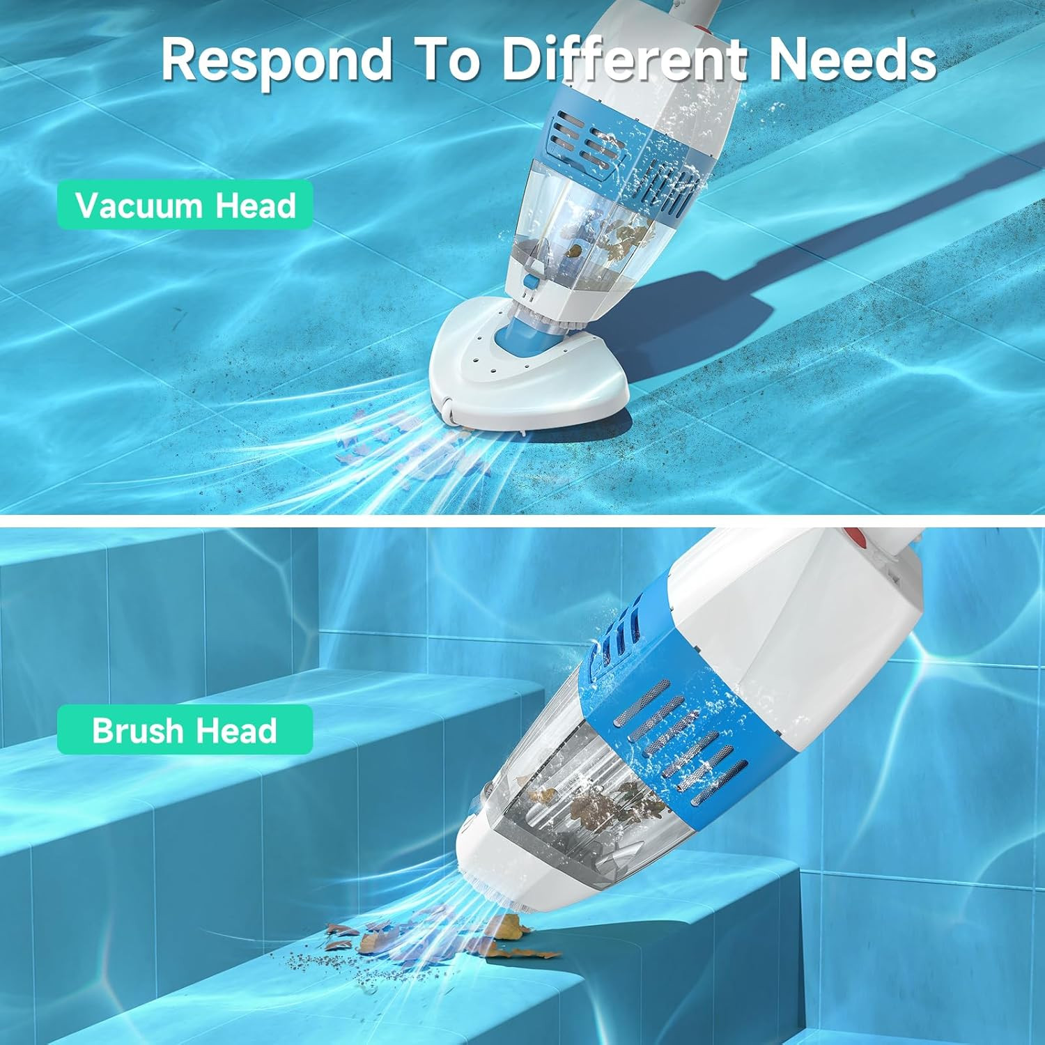 Hyson 100P Rechargeable Handheld Pool Vacuum with Telescopic Pole