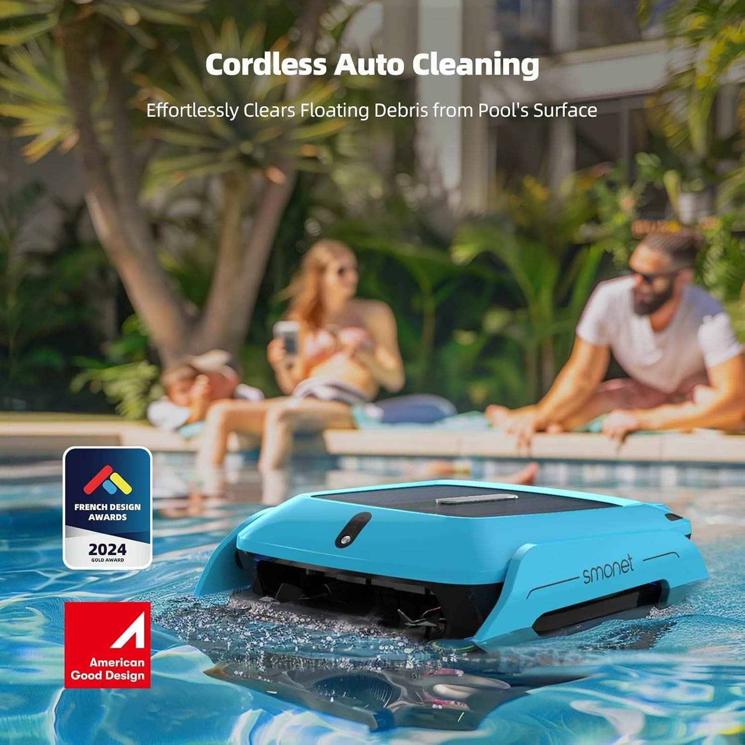 Solar Powered Pool Skimmer Robot: Automatic Pool Surface Skimmer Cleaner