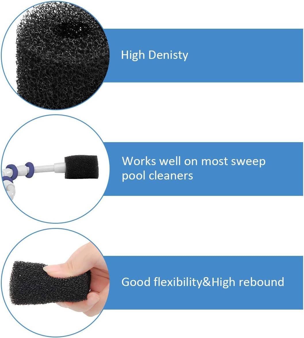 Pool Sweep Hose Tail Scrubber Replacement for Polaris, Coitek High Density 12 Pa