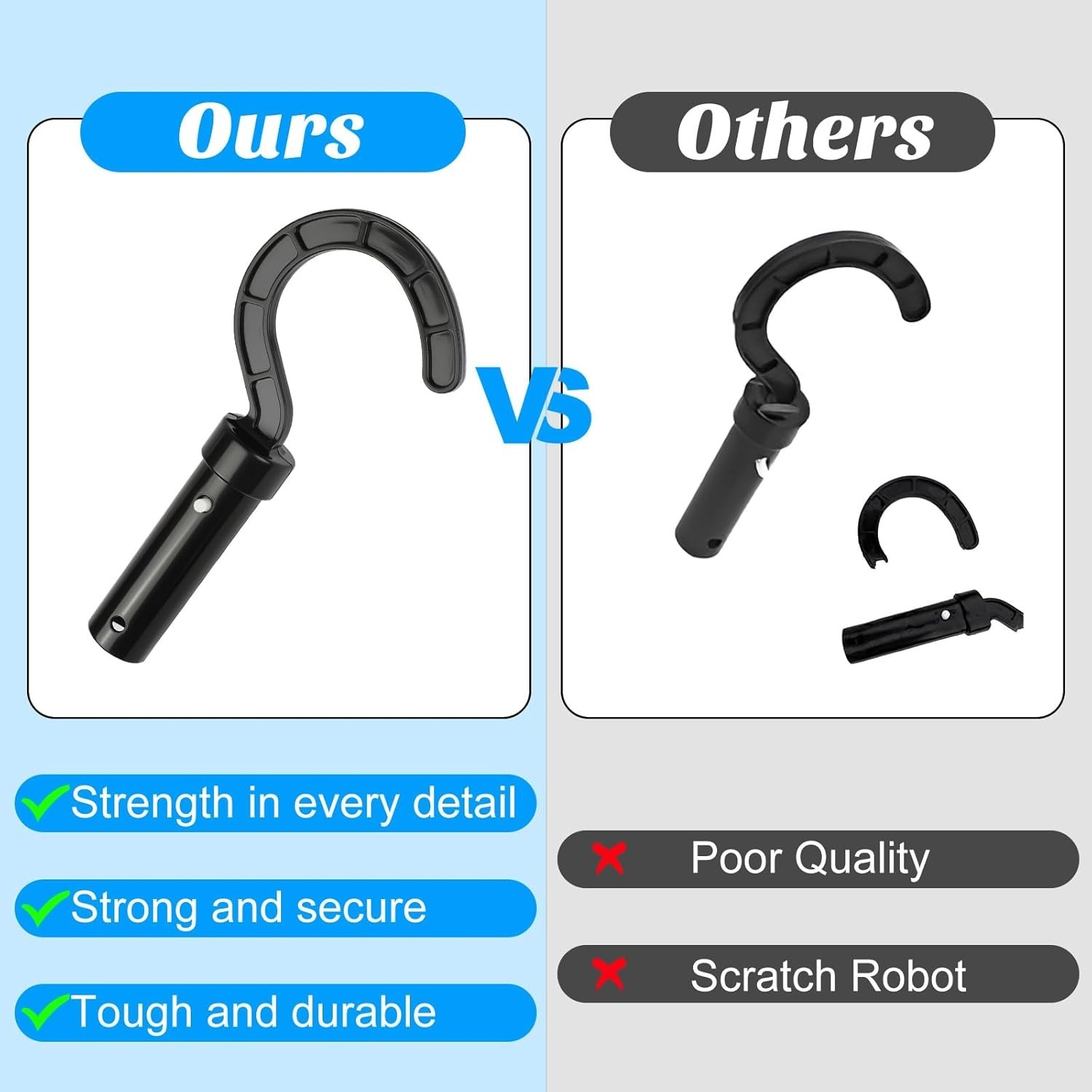 Durable ABS Pool Robot Hook – Effortless Retrieval for Cordless & Underwater Use
