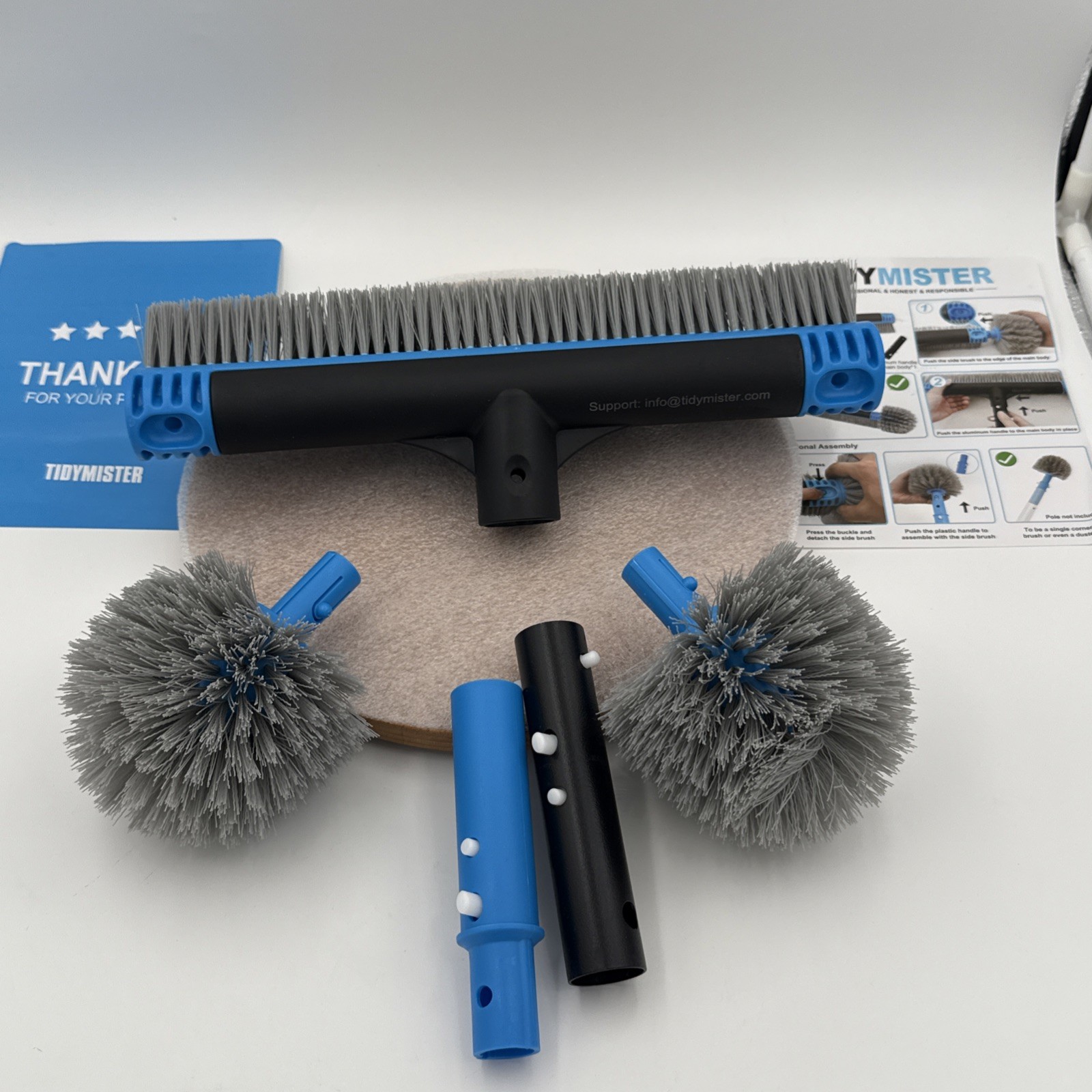 20 » 2 in 1 Pool Brush Head Cobweb Duster Heavy Duty Pool Cleaning Detachable…