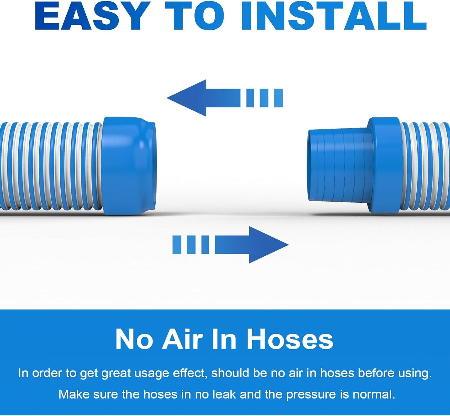 Pool Vacuum Hose 26 Feet (8 X 40 Inch), 1.5 Inch Cuffs, Compatible with Most Ing