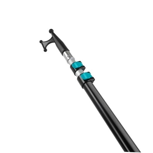 5-12 ft Telescoping Boat Hook Pole – 20ft Reach Heavy Duty Aluminum Boat Blue