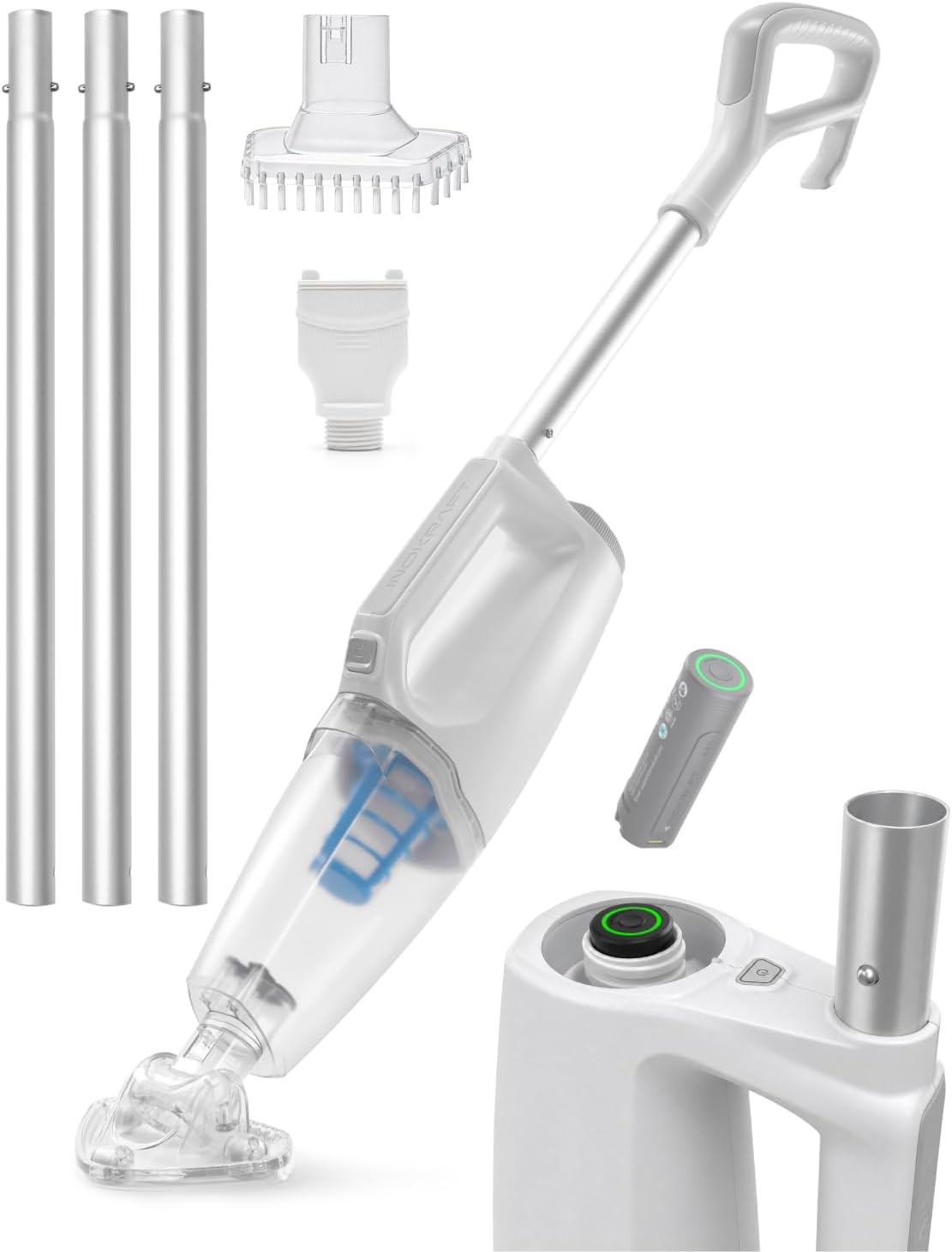 2-In-1 Cordless Handheld Pool Vacuum & Hot Tub Cleaner, Swap-On Replaceable Batt