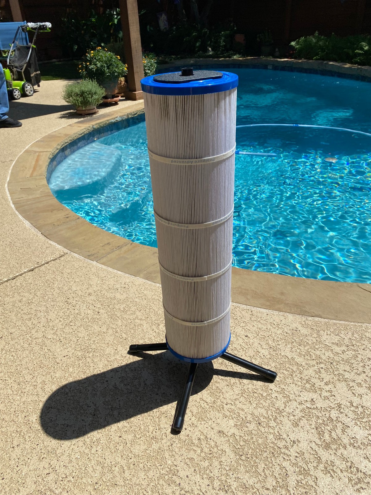 Swimming Pool Filter Cleaner Stand -Heavy-Duty Tool for 3 inch with spray nozzle