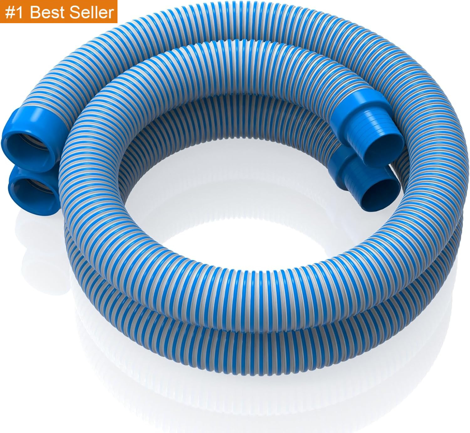 Pool Vacuum Hose 2-Pack, Spare & Replacement, 40&Prime; Flexible Spiral-Wound Hose wit
