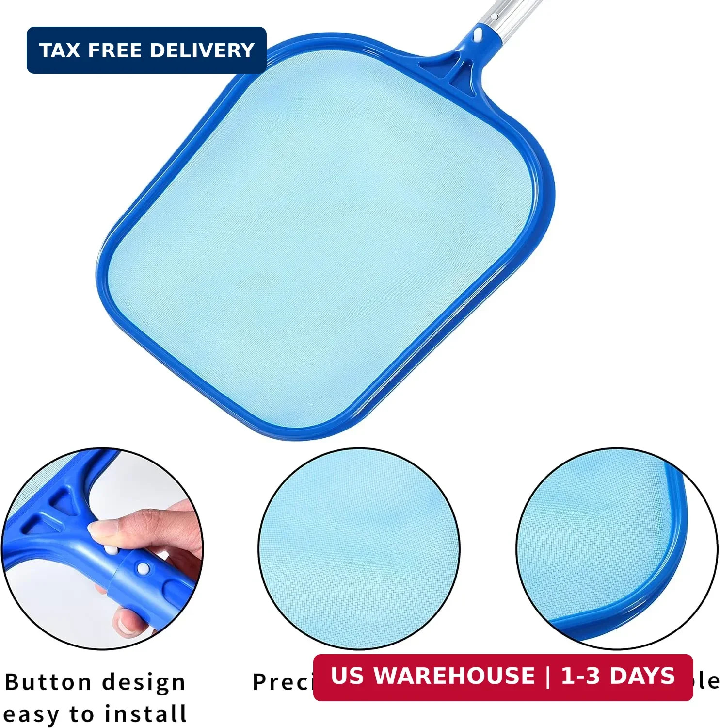 Tavaleu Pool Skimmer – Pool Skimmer Net with Reinforced Frame, Professional Pool