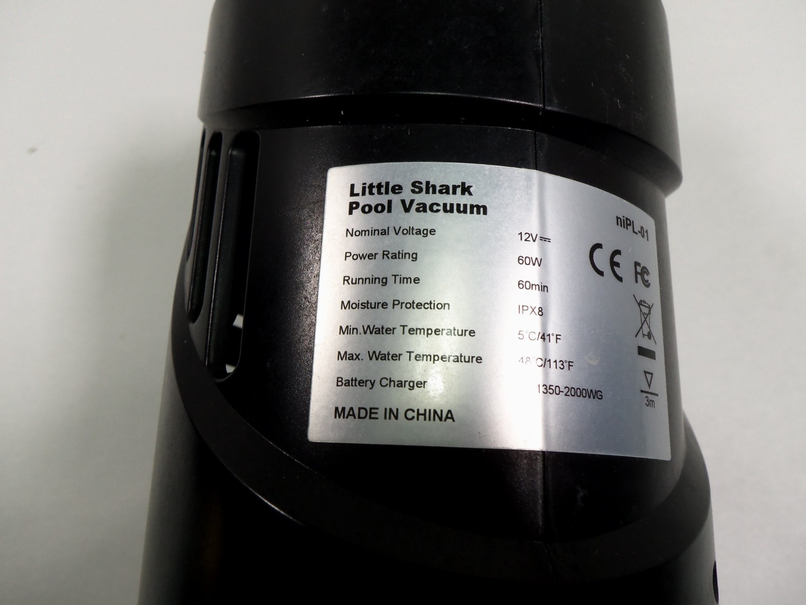 Little Shark Pool Vacuum For Above Ground Pool Hot Tub 60W 5000mAh Battery