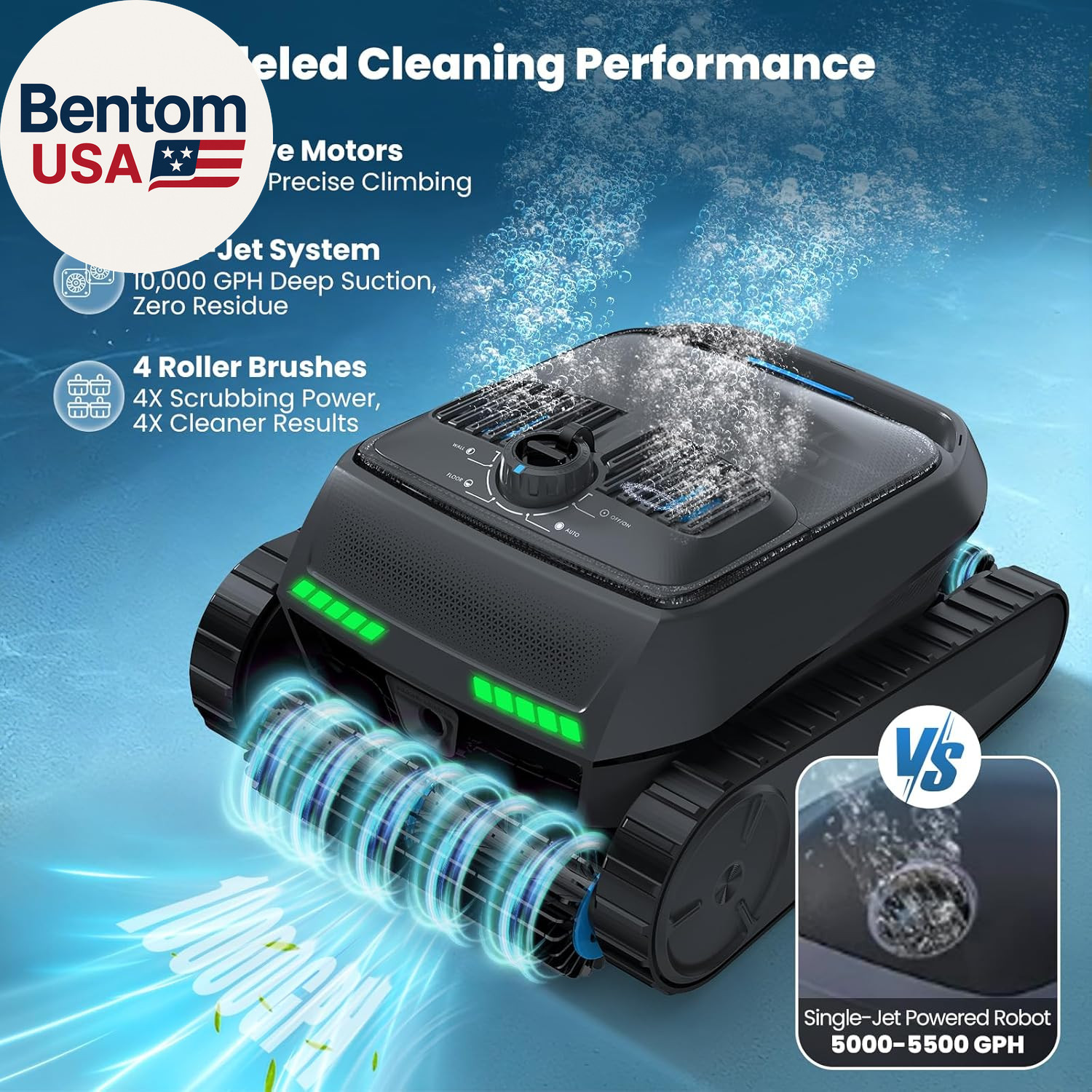 PC200 Robotic Pool Cleaner, Cordless Pool Vacuum Robot for Inground & above Grou