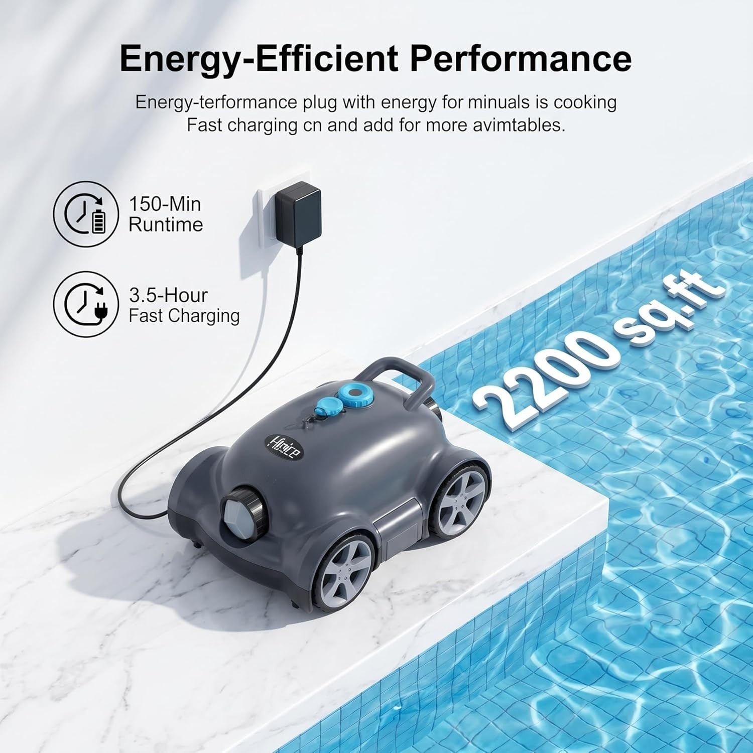 Portable Robotic Pool Vacuum: Deep Cleaning for In-Ground & Above Ground Pools