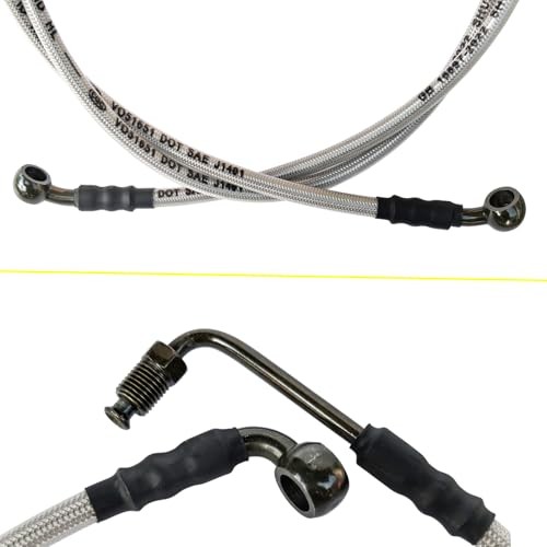 Extended Front & Rear Brake Hose Lines Brake Cable Set Compatible with Polaris