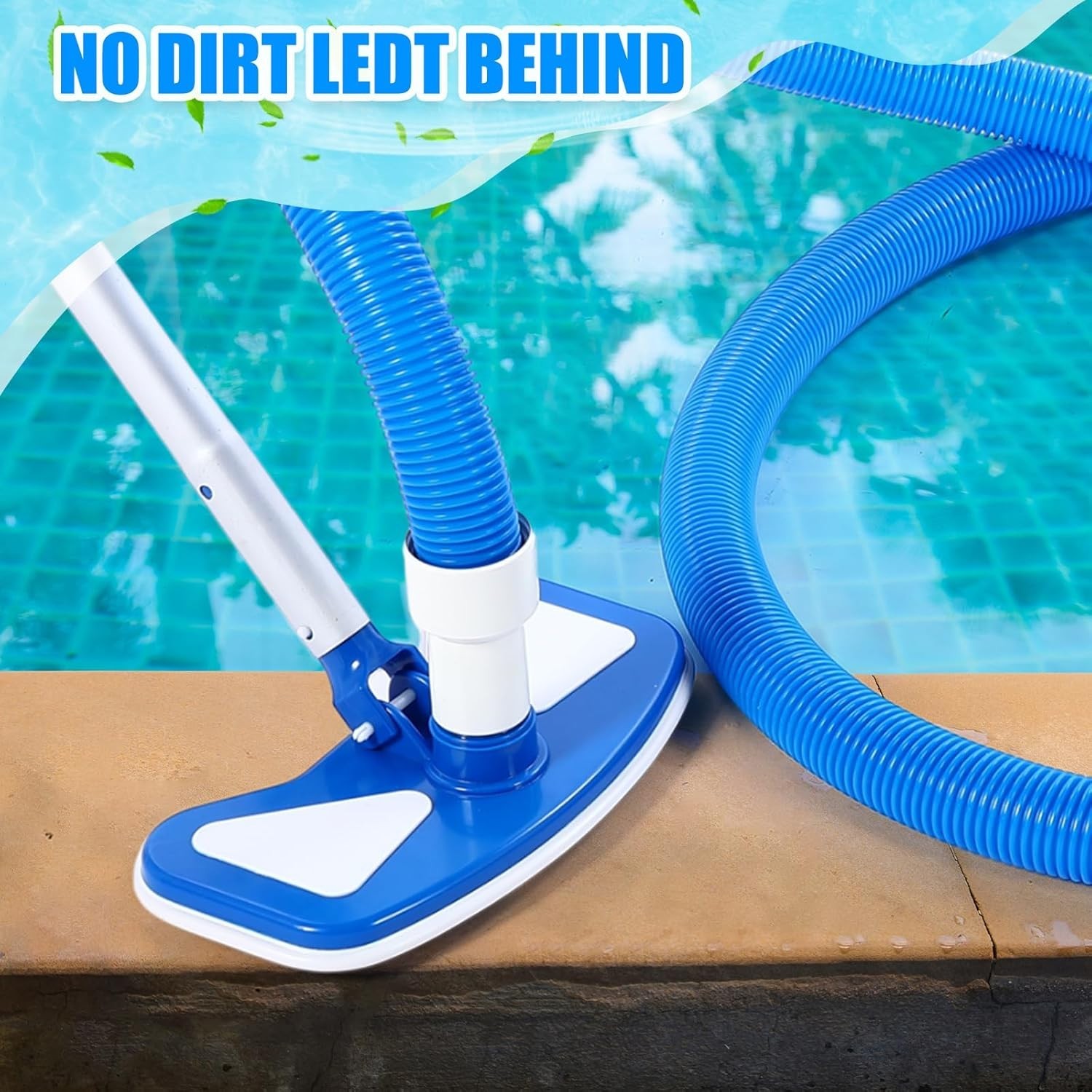 3-Piece Pool Vacuum Kit with Adjustable Pole & 18ft Hose – Clean Effortlessly