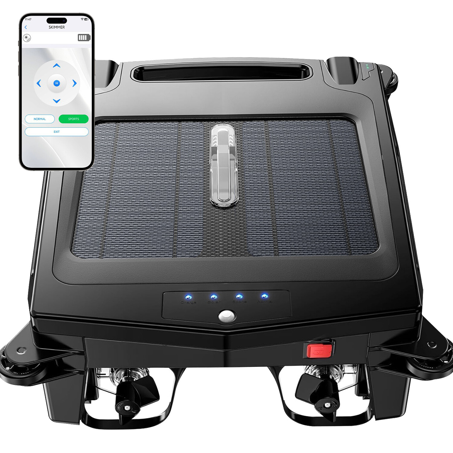 iMounTEK 8W Solar Robotic Pool Skimmer Automatic Vacuum Pool Cleaner Robot IPX7