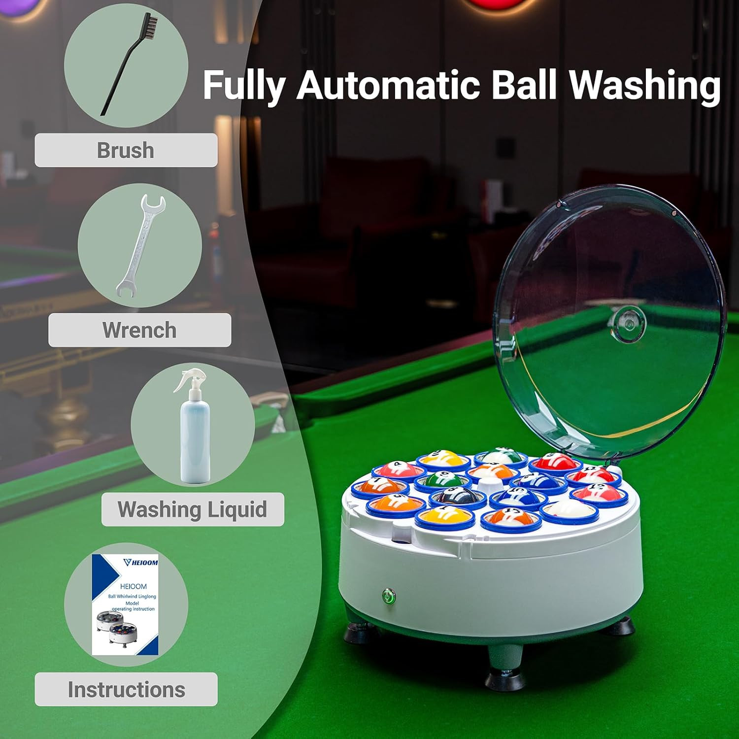Pool Ball Cleaner Pool Ball Polishing Cleaning Machine Billiard Ball Cleaner Ele