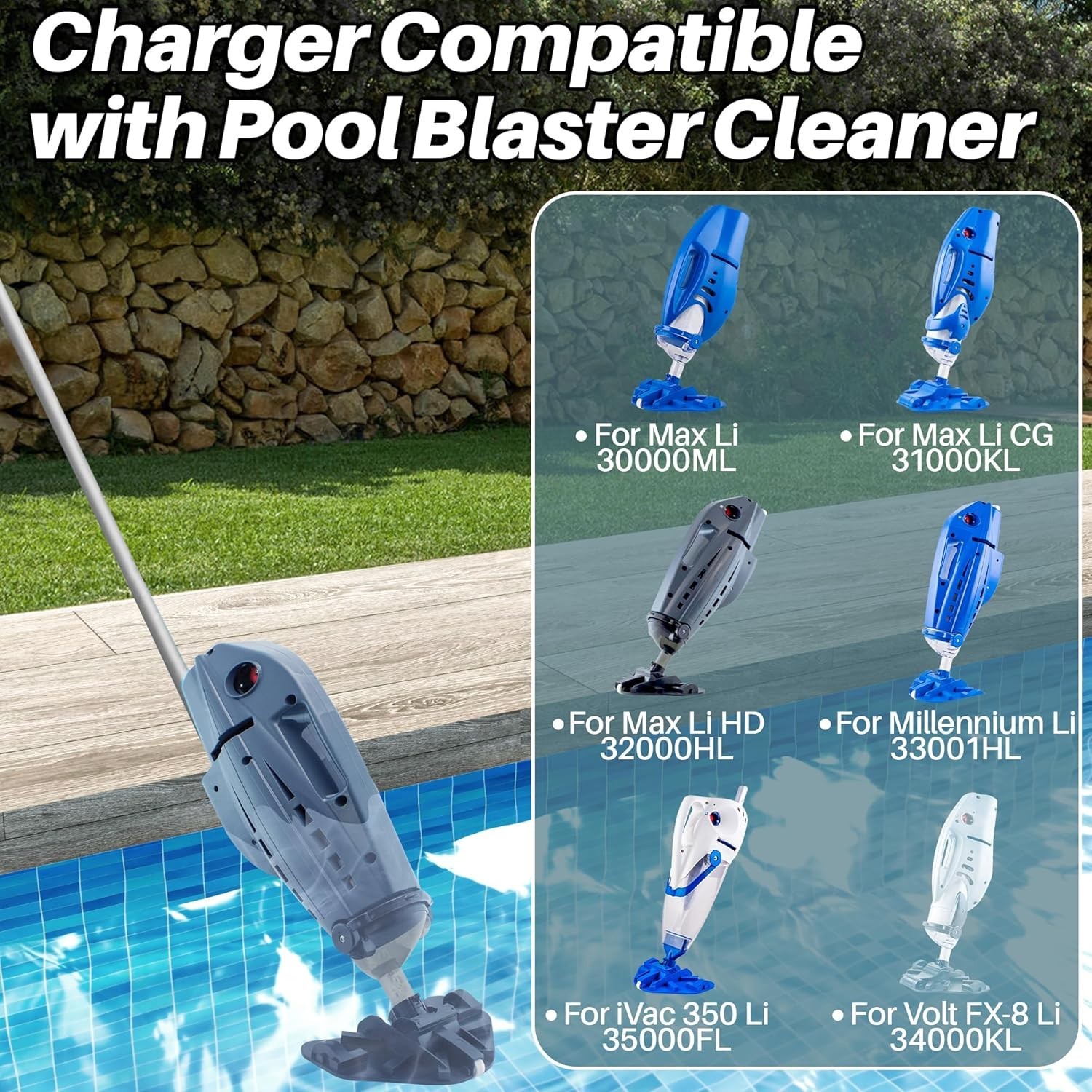 Charger for Pool Blaster Max Li Cordless Vacuum – 12.6V 1A
