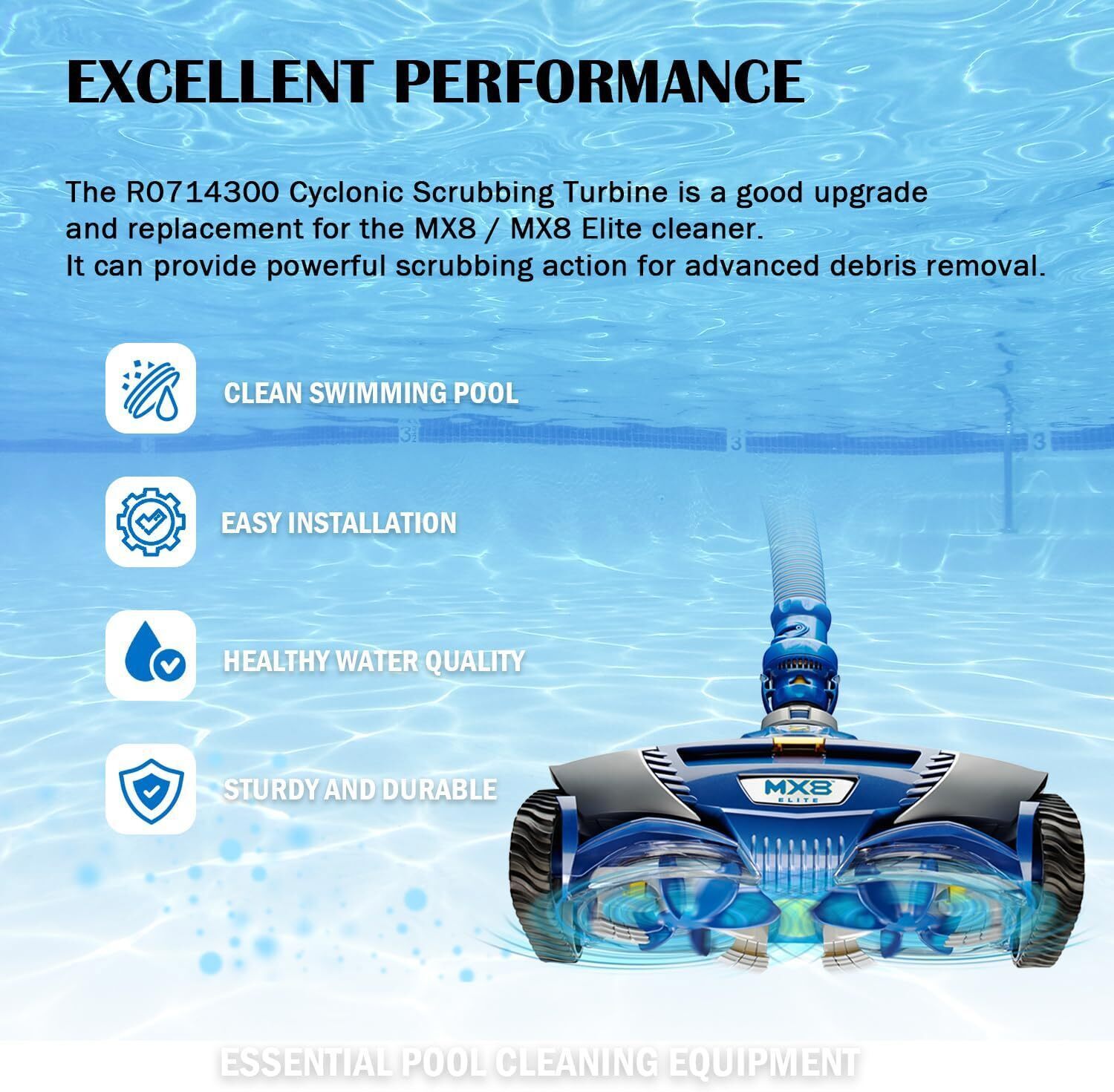 Cyclonic Scrubbing Kit R0714300 For ZODIAC Robotic Pool Cleaner MX8 & MX8 Elite