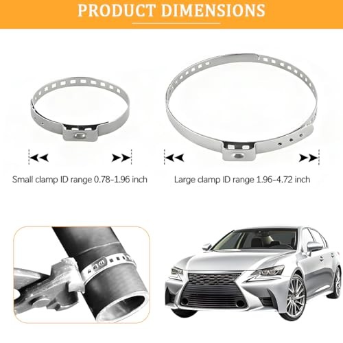 20PCS Car CV Boot Clamp Kit, Stainless Steel Vehicle 10PCS Small ＆ 10PCS Large