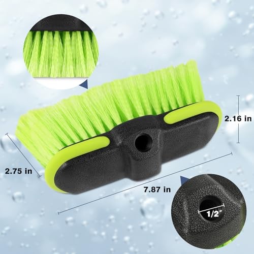 Car Wash Brush Head 8&Prime;, Scrub Brush Attachment for Extension Pole, Outdoor