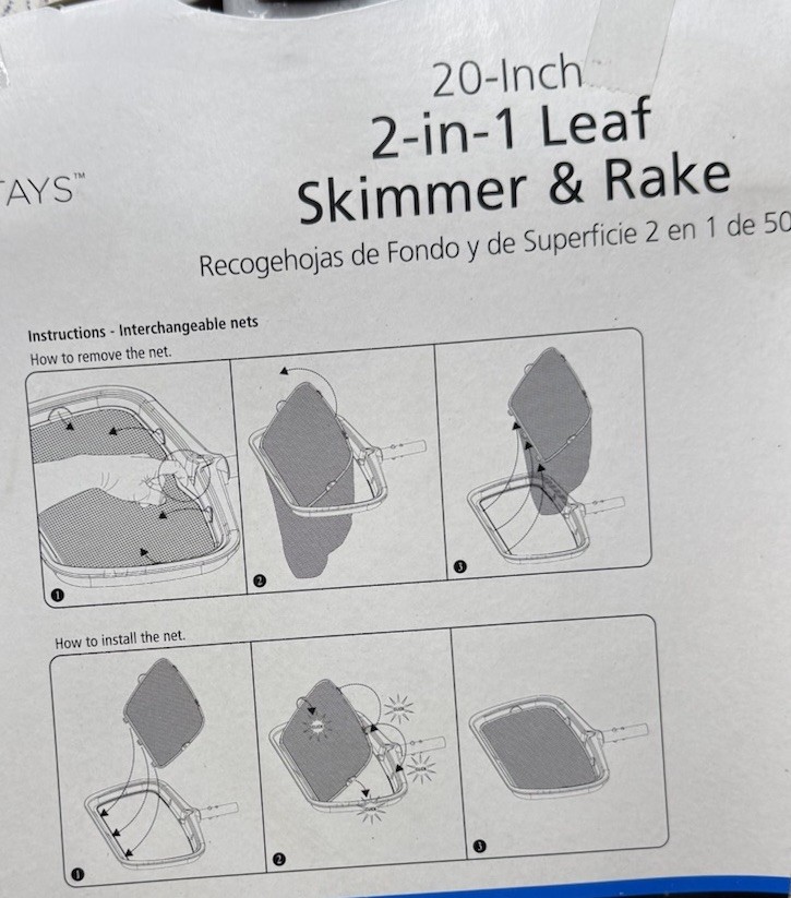 10 X Mainstays 2in1 Plastic Combo Leaf Skimmer and Rake for Swimming Pools Pond