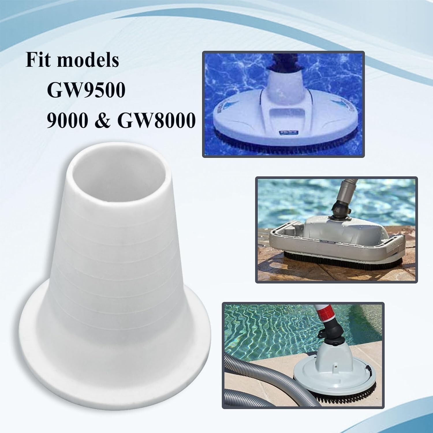 Cone Reducer Automatic Pool Spa Cleaner Replacement Part GW9000 GW9015 White New