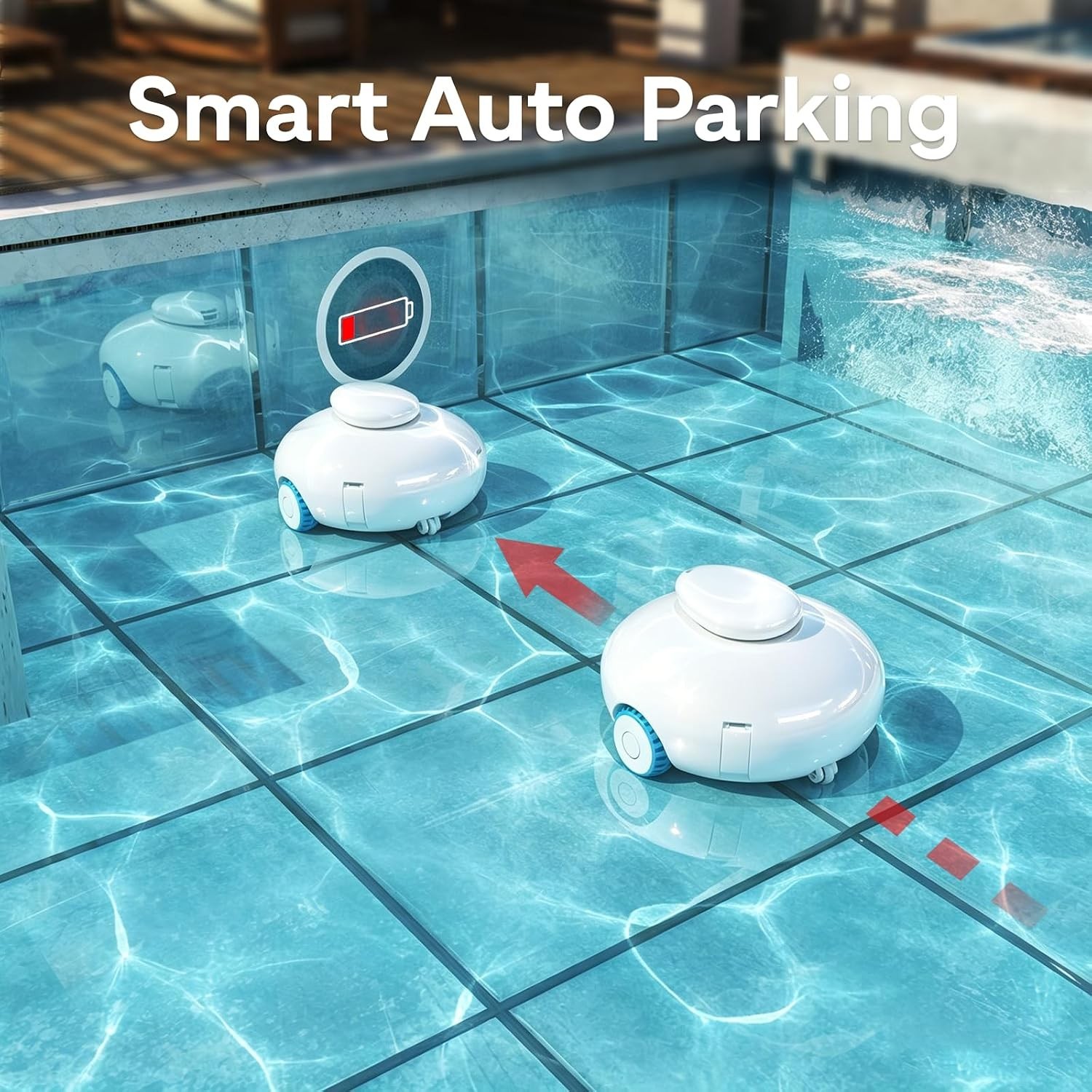 Battery-Powered K2 Pool Cleaner with One-Button Start – Ideal for All Pool Types