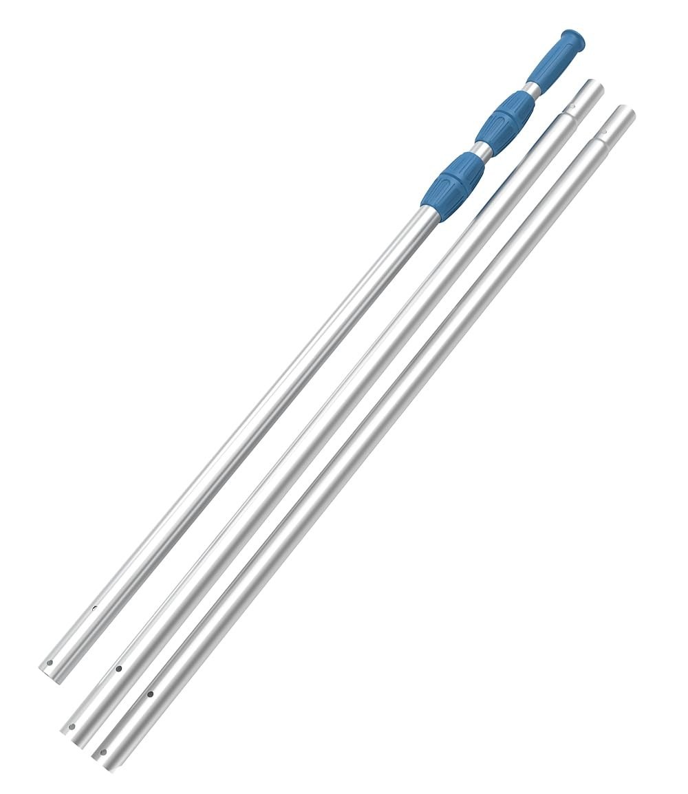15ft Heavy Duty Telescopic Pool Pole – Adjustable Aluminum, Fits Vacuum & Net, A