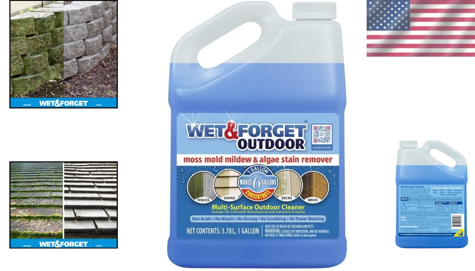 Unscented Multi-Surface Cleaner Concentrate – 128 oz for Tough Algae & Mold