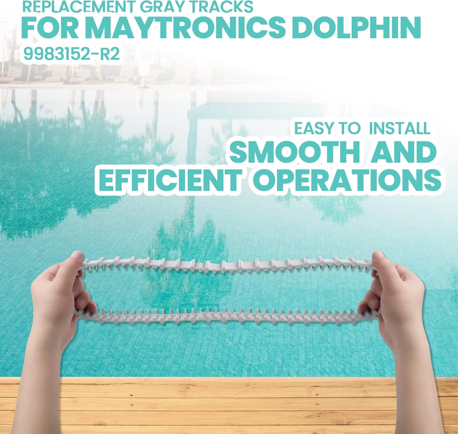 (2 Pack) Replacement Gray Tracks for Maytronics Dolphin Robotic Pool Cleaners wi