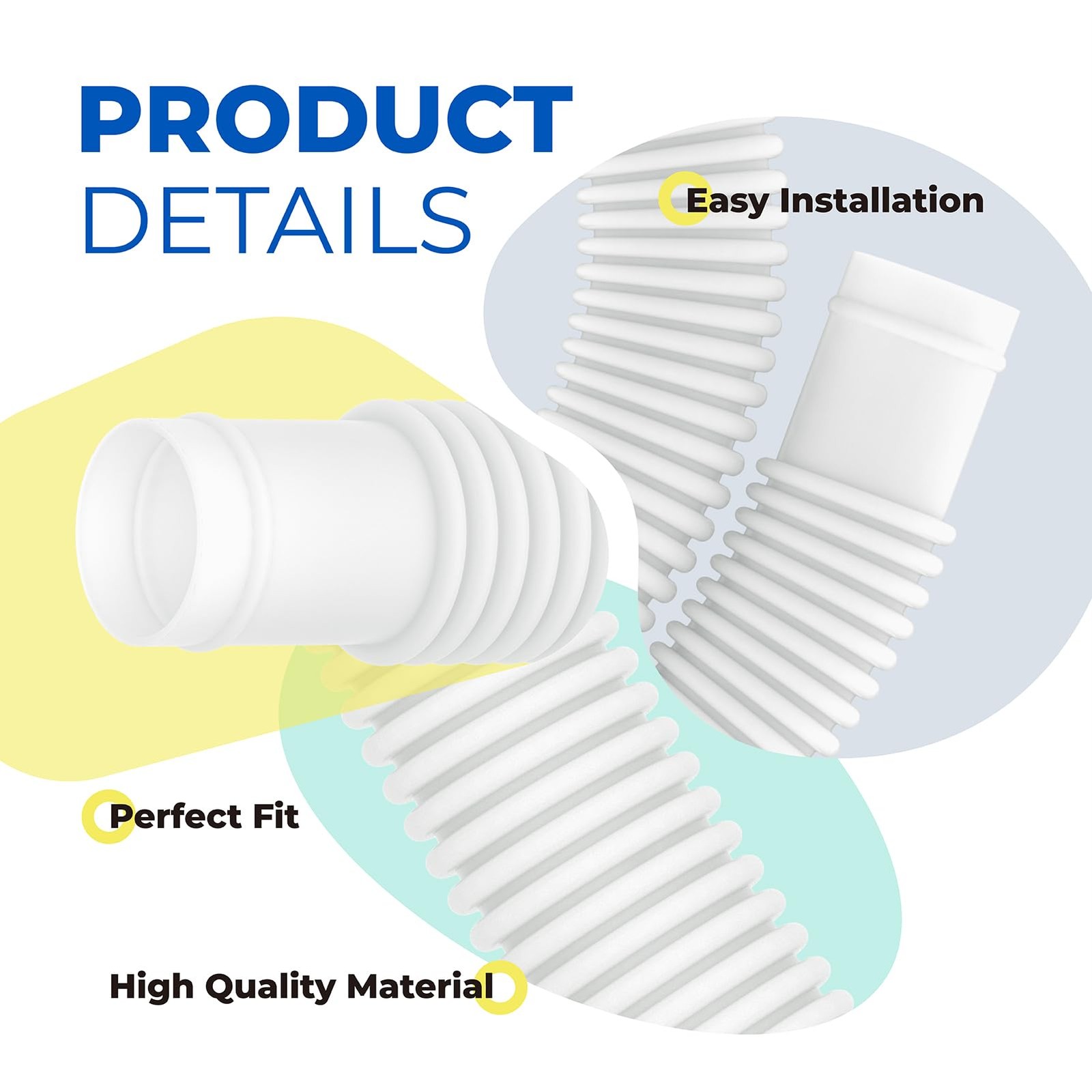 ANTOBLE 1.25 Inch 3ft Pool Hose for Intex, Swimming Pump White