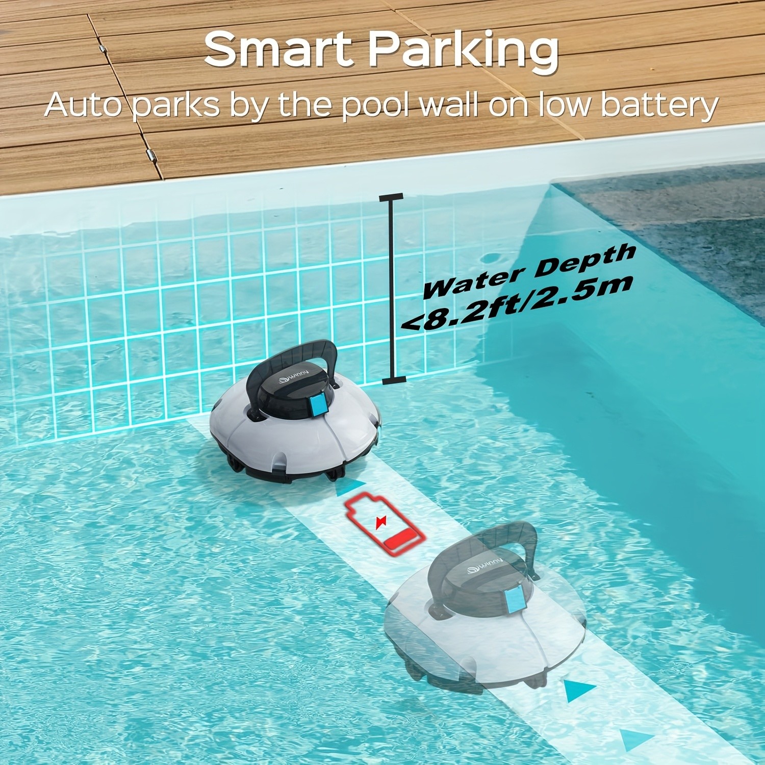 2025 NEW Pool Cleaner Robot Cordless Pool Vacuum Cleaner for Above Pools