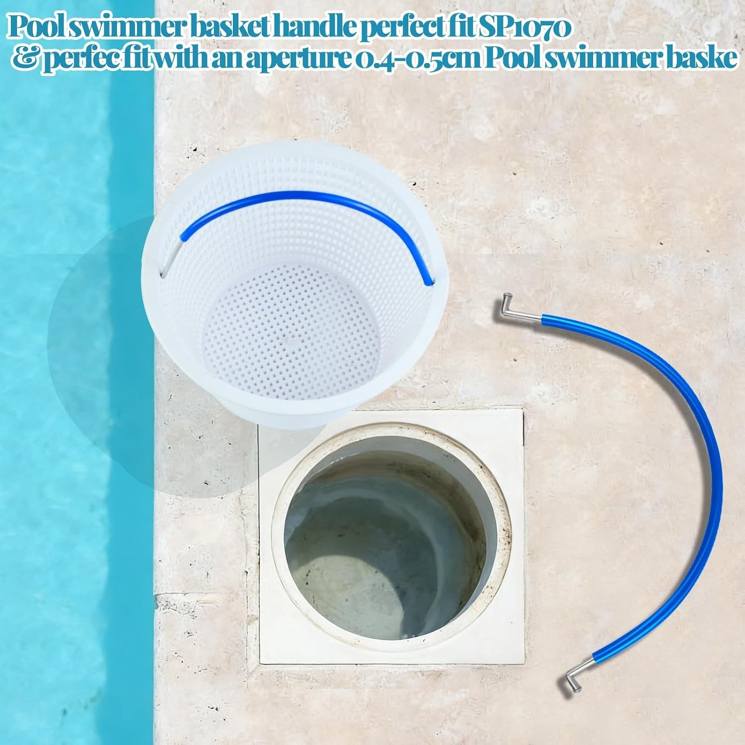 4PCS Pool Skimmer , Universal Swimming Pool Skimmer Filter Basket Metal Handl…
