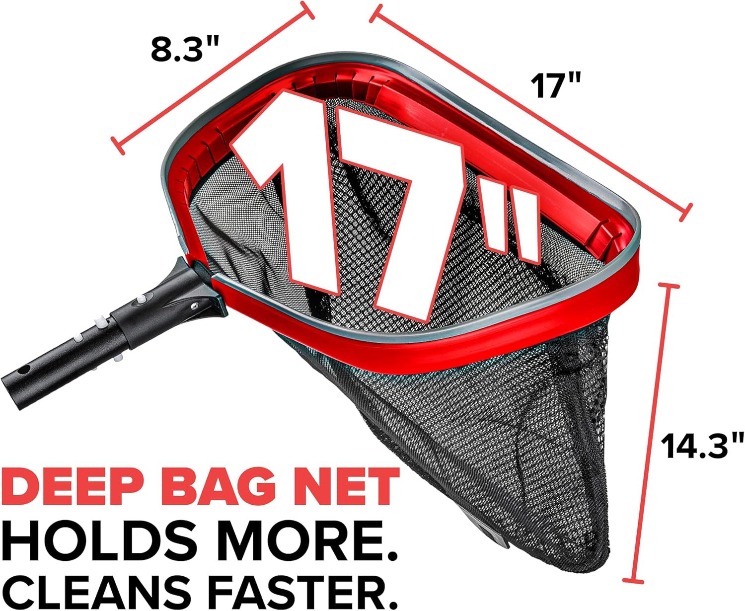 Heavy Duty Pool Net for Inground & Above Ground Pools Leaf Rake with Rubber