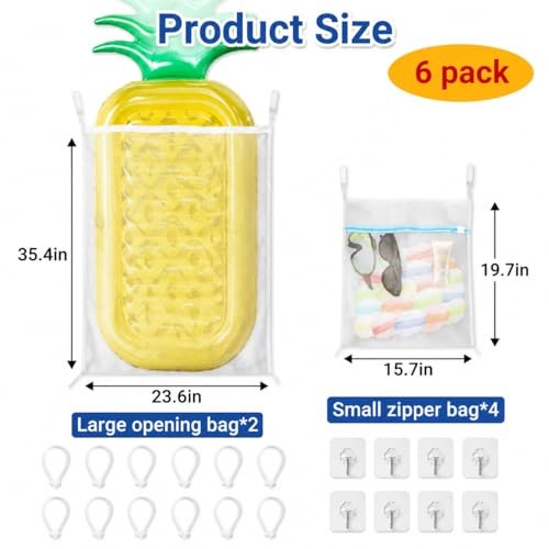 Poolside Pool Float Storage!-Pack Pool Mesh Storage Bags for Pool 6