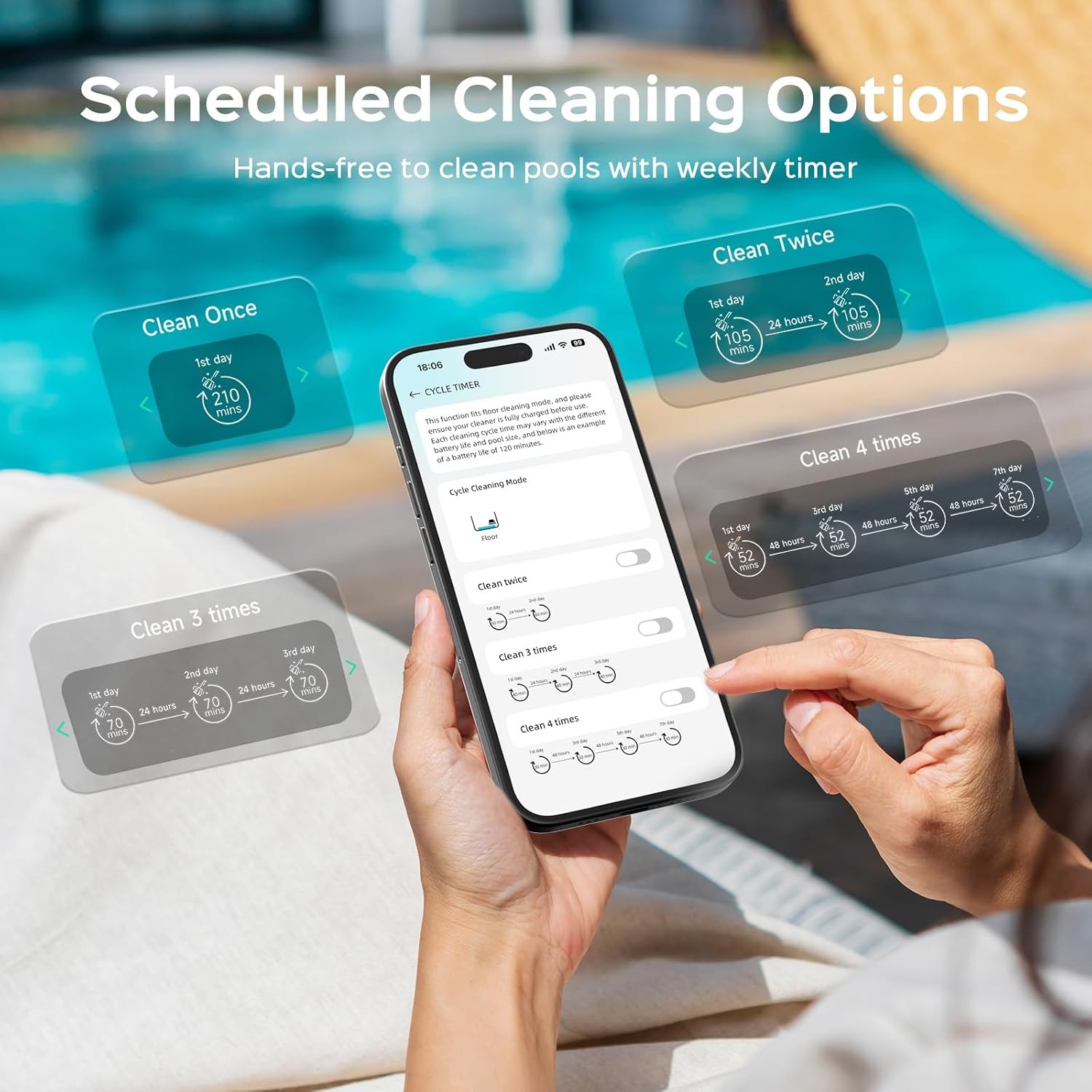 WYBOT S2 Cordless Robotic Pool Cleaner for Inground Pools, 210-240mins Runtime